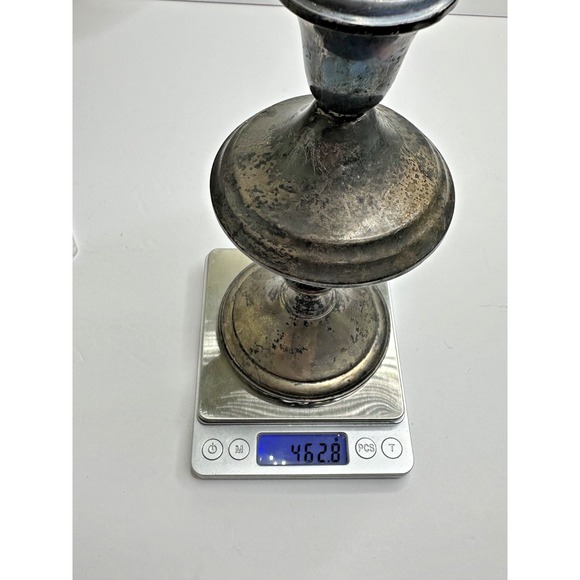 Gorham Towle Sterling Silver candlesticks Set 2 Weighted Patina As Shown 462 g main image 10